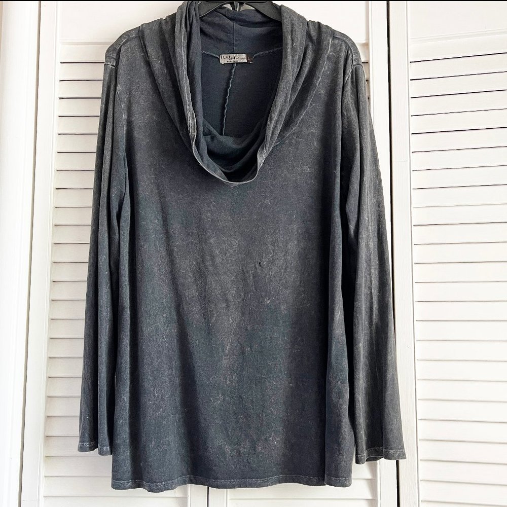 Chalet et Cici Hemp/Cotton Tunic Cowl Neck Gray L
